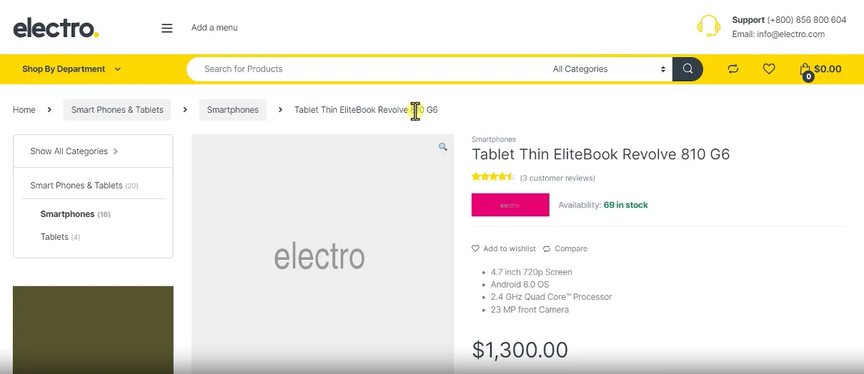 WordPress独立站Electro门户型商店主题