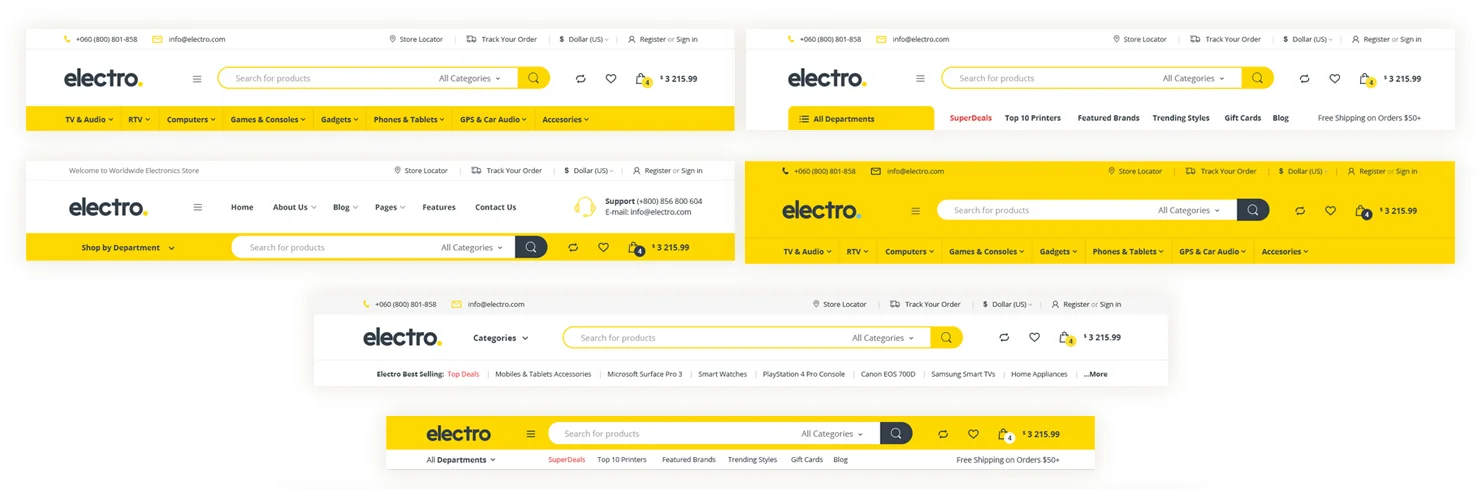 WordPress独立站Electro门户型商店主题