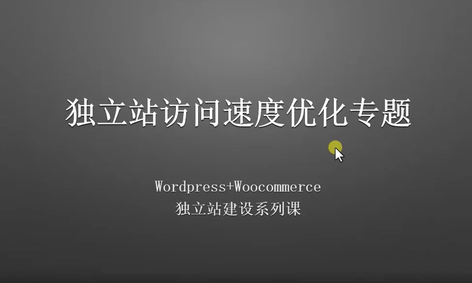 WordPress独立站速度性能提升专题（3个维度提升速度）