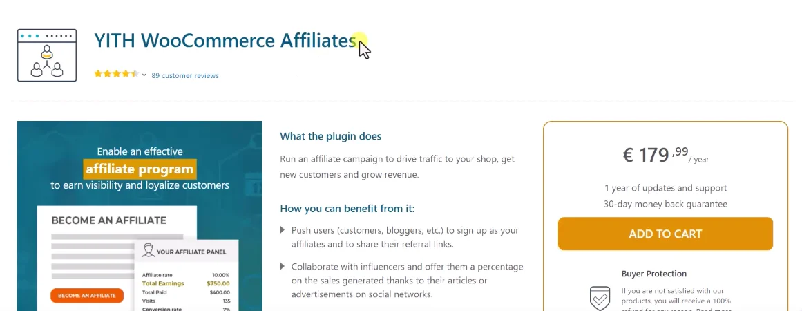 独立站联盟营销插件YITH WooCommerce Affiliates